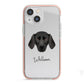 Plott Hound Personalised iPhone 13 Mini TPU Impact Case with Pink Edges