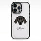 Plott Hound Personalised iPhone 13 Pro Black Impact Case on Silver phone