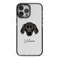Plott Hound Personalised iPhone 13 Pro Max Black Impact Case on Silver phone