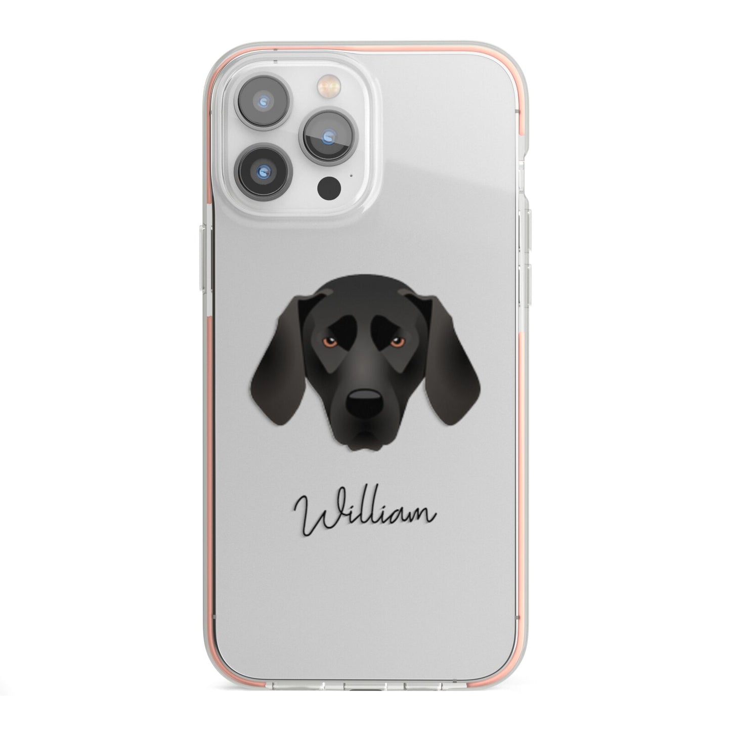 Plott Hound Personalised iPhone 13 Pro Max TPU Impact Case with Pink Edges