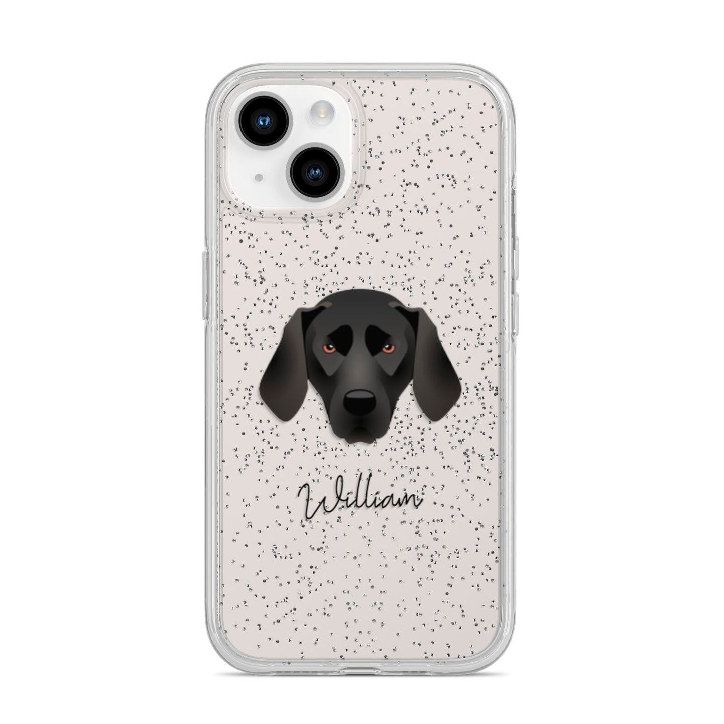 Plott Hound Personalised iPhone 14 Glitter Tough Case Starlight