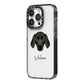 Plott Hound Personalised iPhone 14 Pro Black Impact Case Side Angle on Silver phone