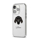 Plott Hound Personalised iPhone 14 Pro Clear Tough Case Silver Angled Image