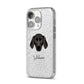 Plott Hound Personalised iPhone 14 Pro Glitter Tough Case Silver Angled Image