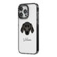 Plott Hound Personalised iPhone 14 Pro Max Black Impact Case Side Angle on Silver phone