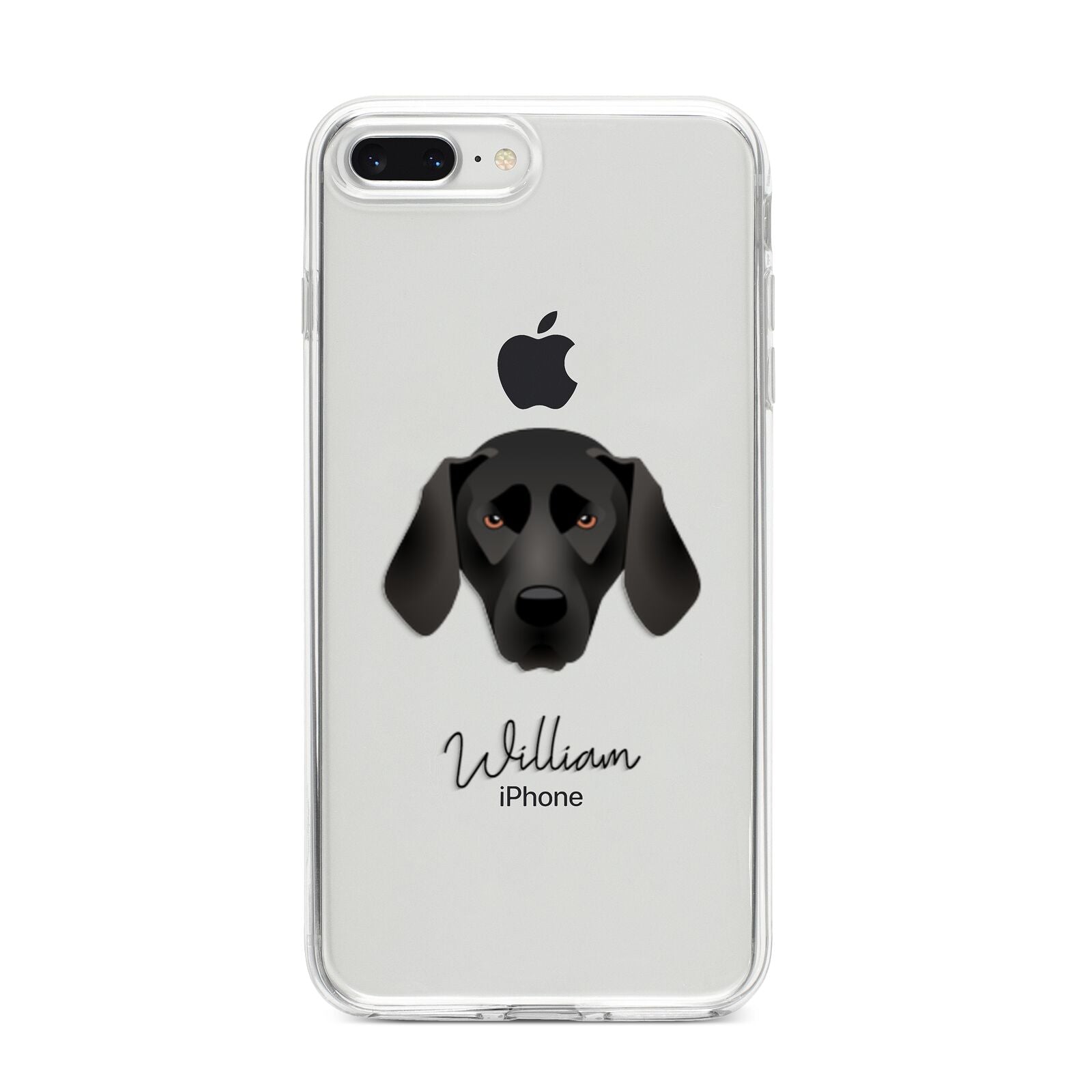 Plott Hound Personalised iPhone 8 Plus Bumper Case on Silver iPhone
