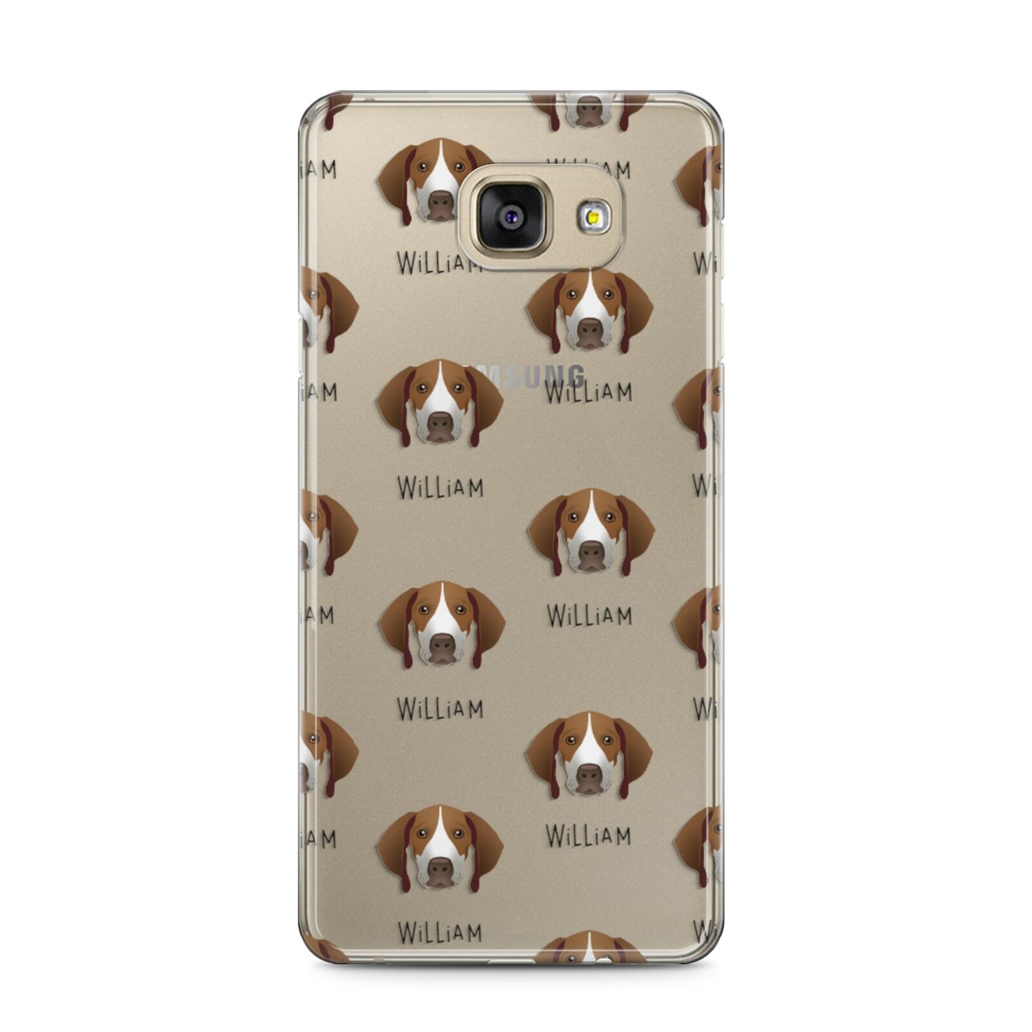 Pointer Icon with Name Samsung Galaxy A5 2016 Case on gold phone
