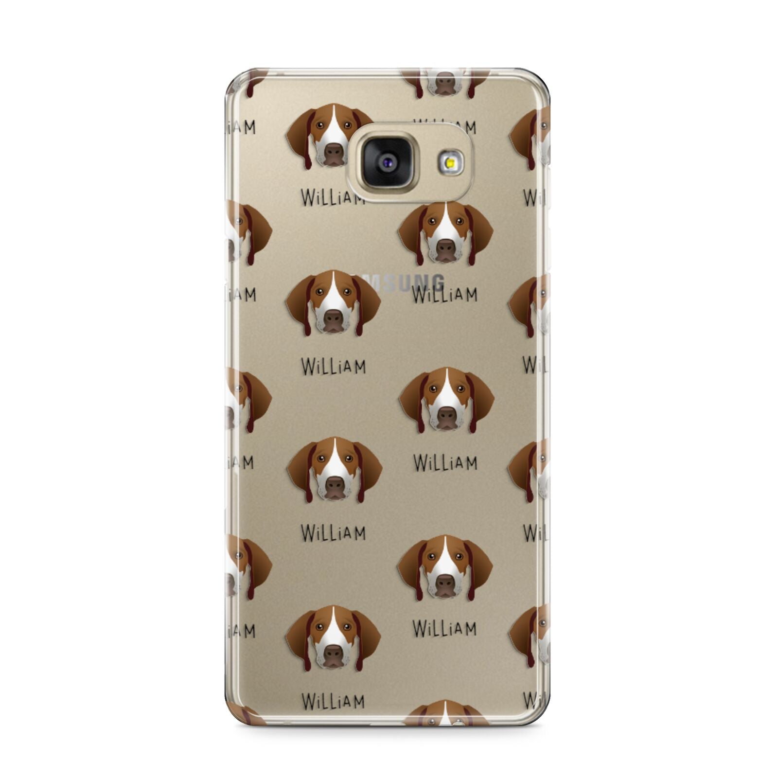 Pointer Icon with Name Samsung Galaxy A9 2016 Case on gold phone
