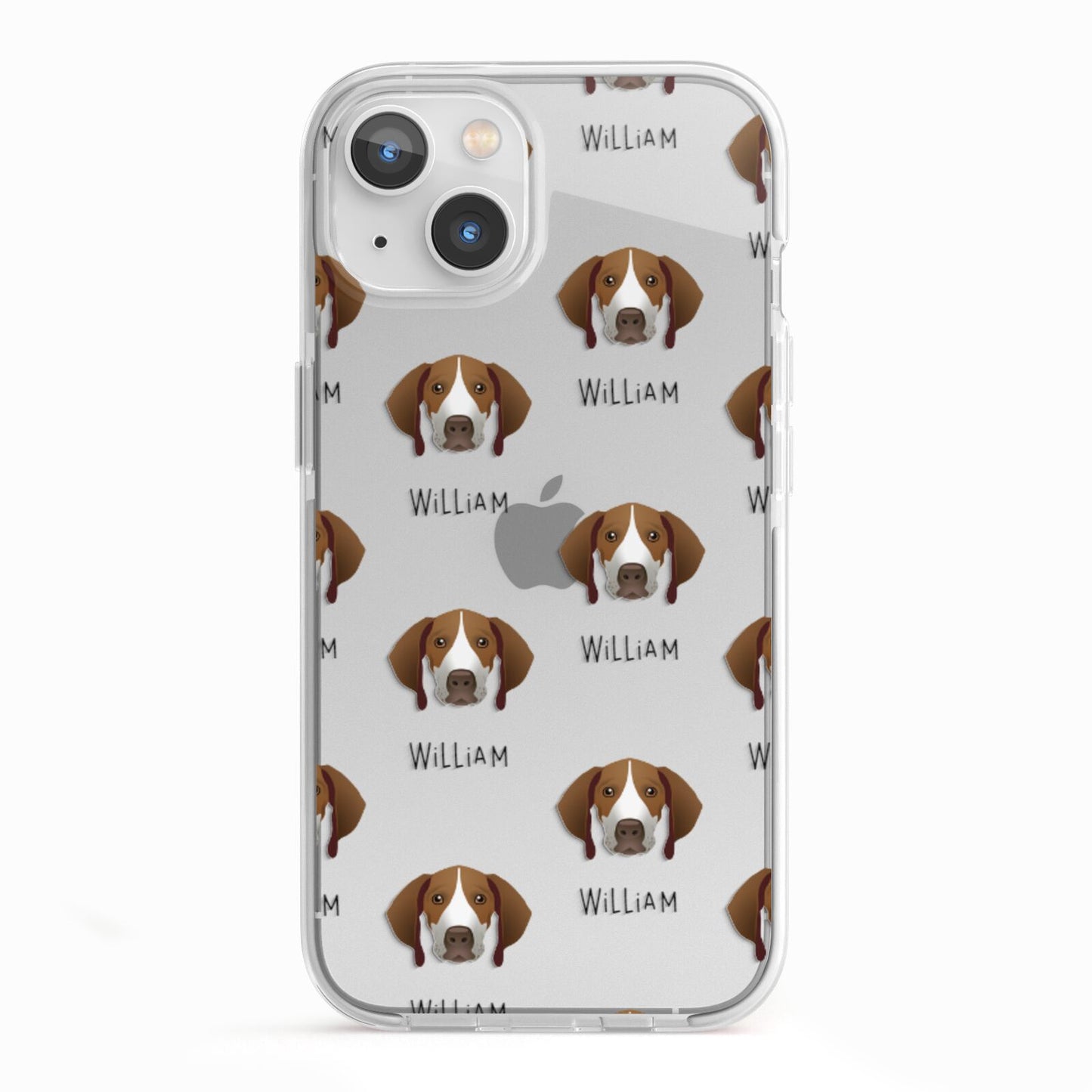 Pointer Icon with Name iPhone 13 TPU Impact Case with White Edges