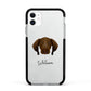 Pointer Personalised Apple iPhone 11 in White with Black Impact Case