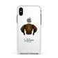 Pointer Personalised Apple iPhone Xs Impact Case White Edge on Silver Phone