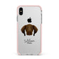 Pointer Personalised Apple iPhone Xs Max Impact Case Pink Edge on Silver Phone