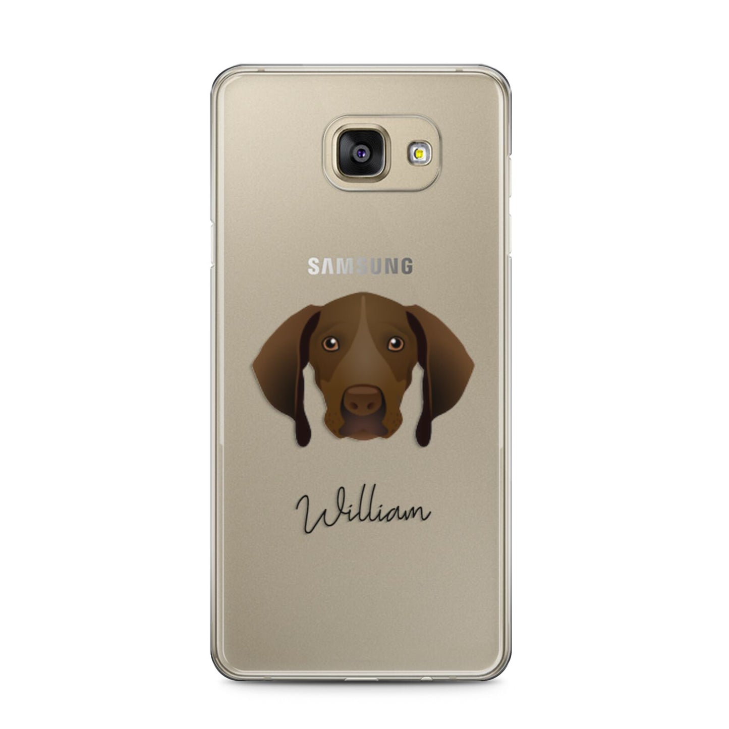 Pointer Personalised Samsung Galaxy A5 2016 Case on gold phone