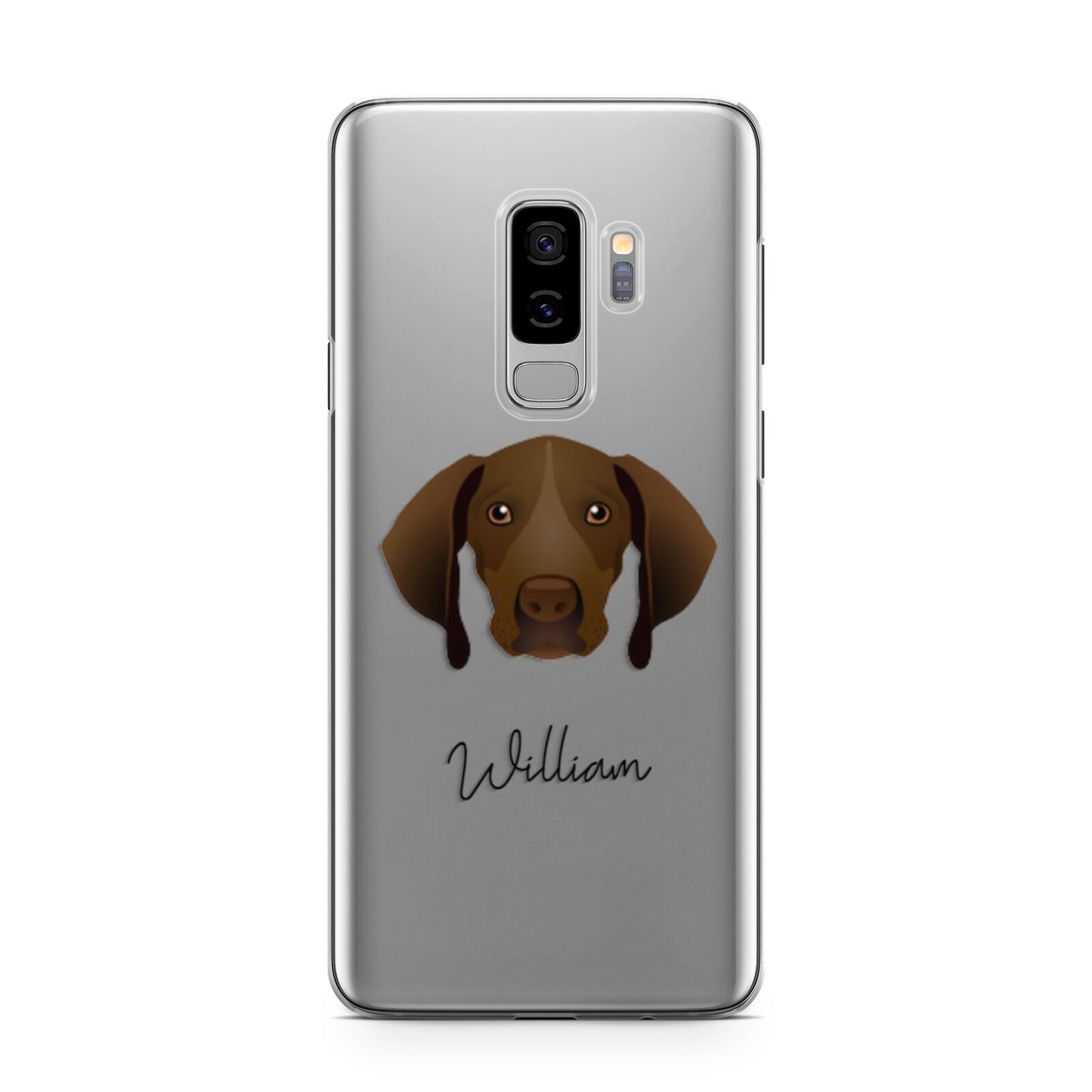 Pointer Personalised Samsung Galaxy S9 Plus Case on Silver phone