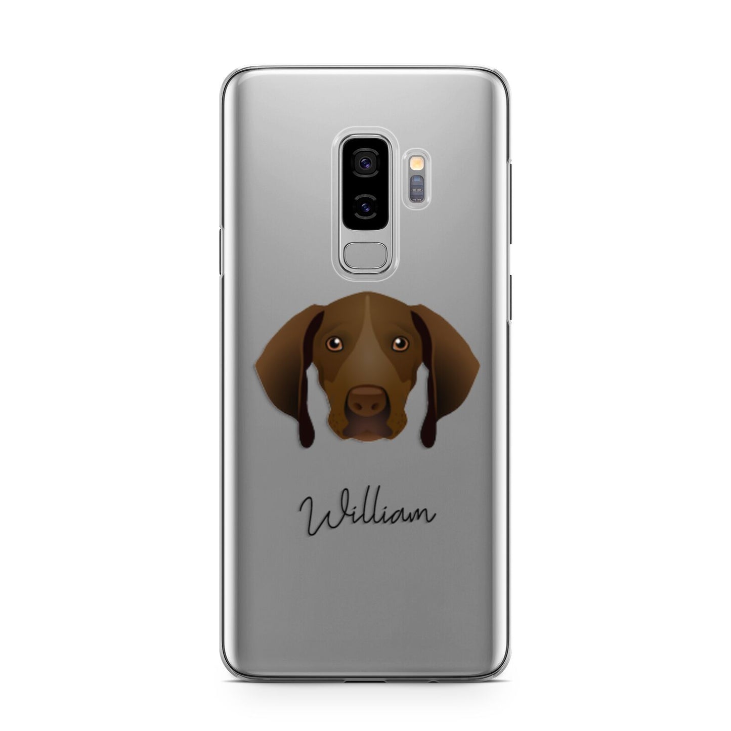 Pointer Personalised Samsung Galaxy S9 Plus Case on Silver phone