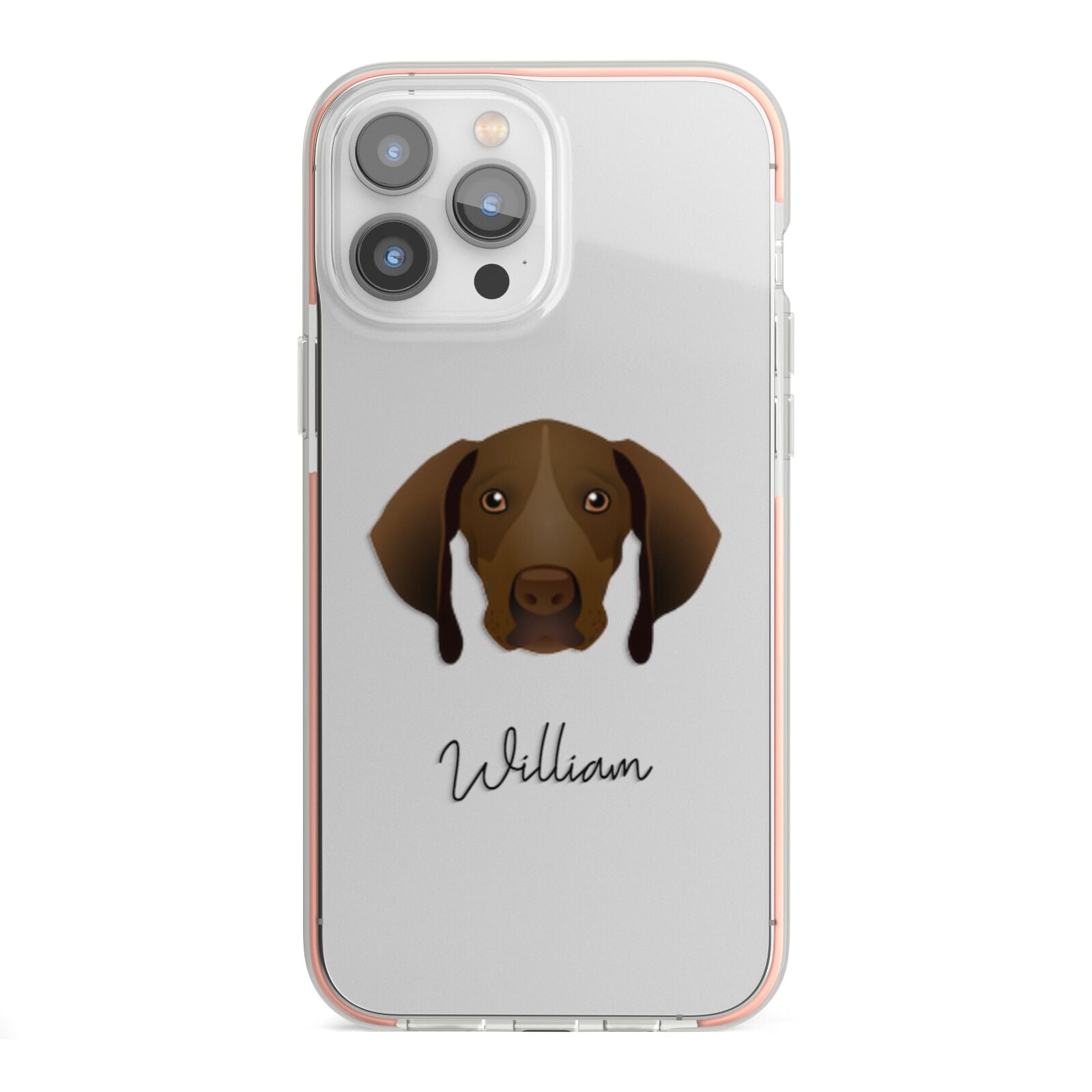 Pointer Personalised iPhone 13 Pro Max TPU Impact Case with Pink Edges