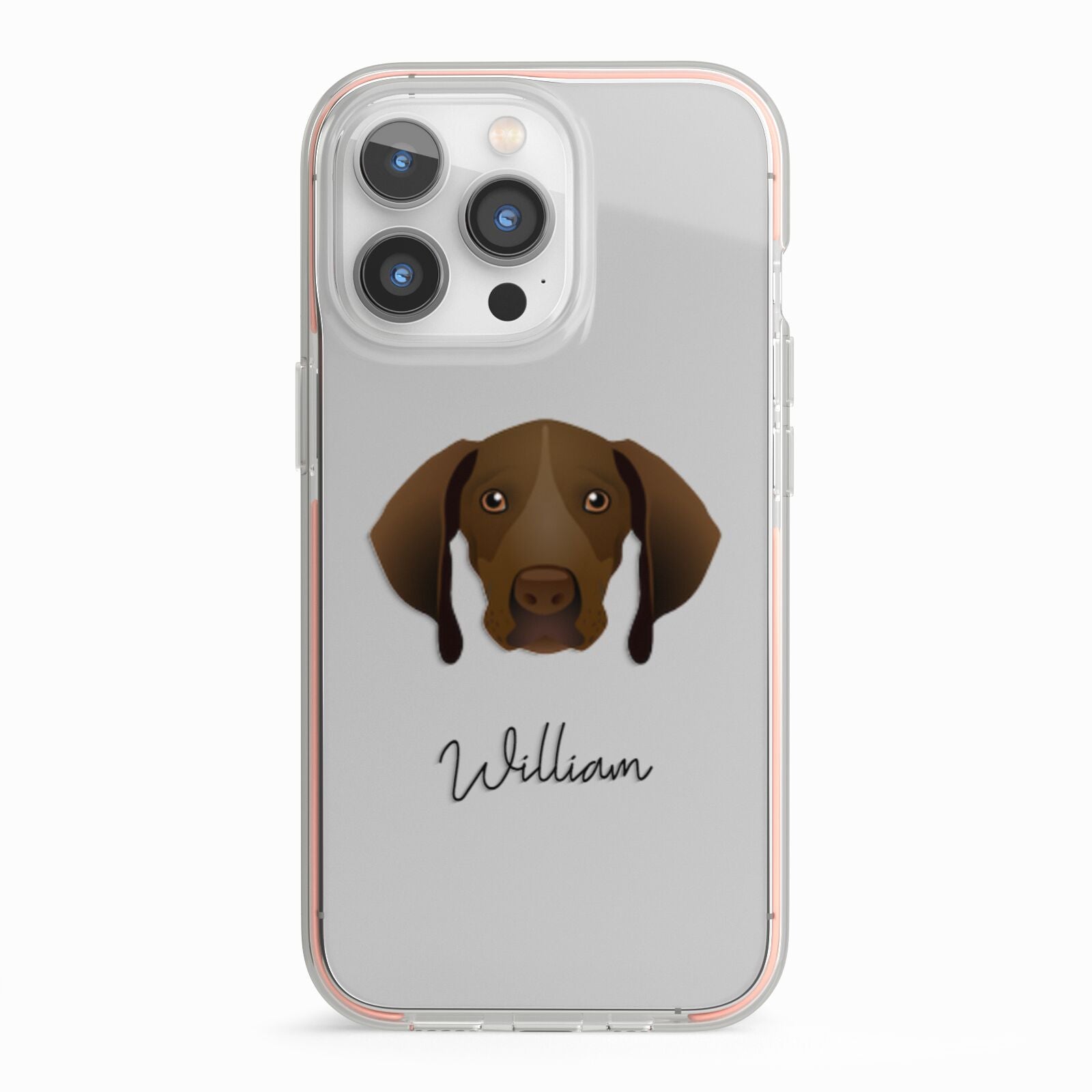 Pointer Personalised iPhone 13 Pro TPU Impact Case with Pink Edges