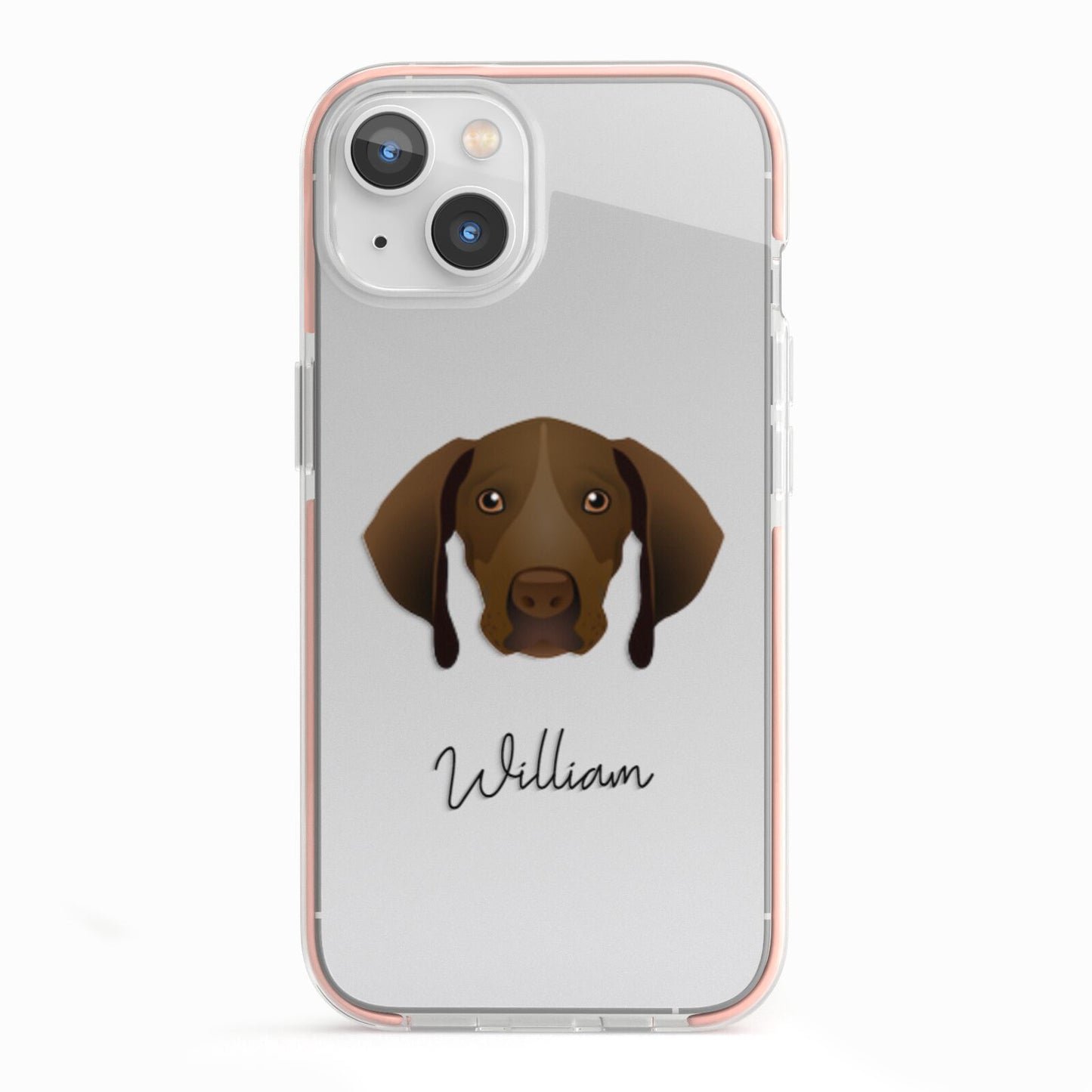Pointer Personalised iPhone 13 TPU Impact Case with Pink Edges