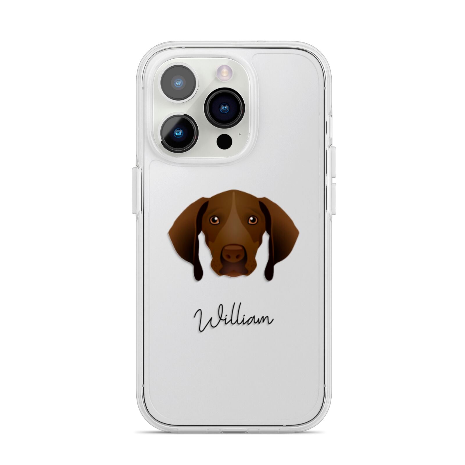 Pointer Personalised iPhone 14 Pro Clear Tough Case Silver
