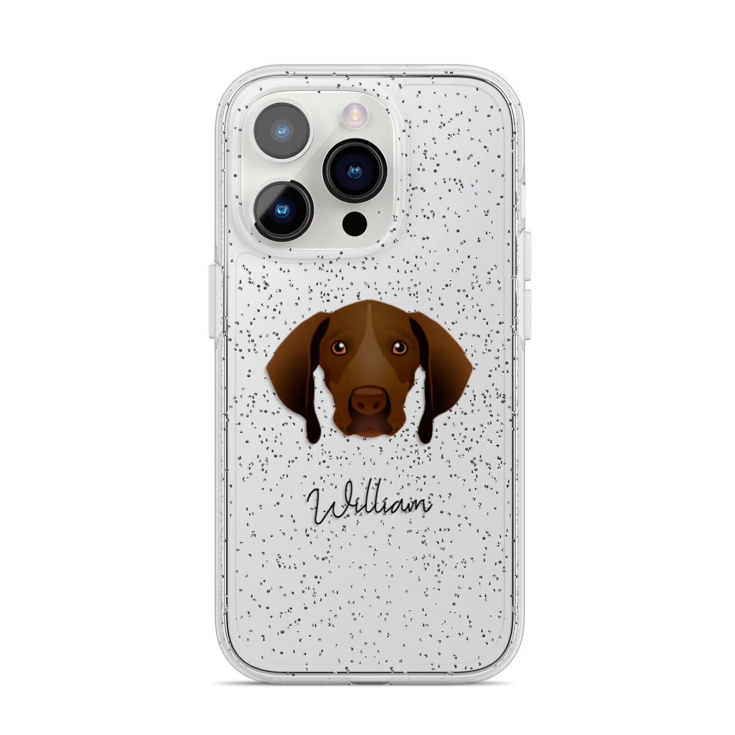 Pointer Personalised iPhone 14 Pro Glitter Tough Case Silver