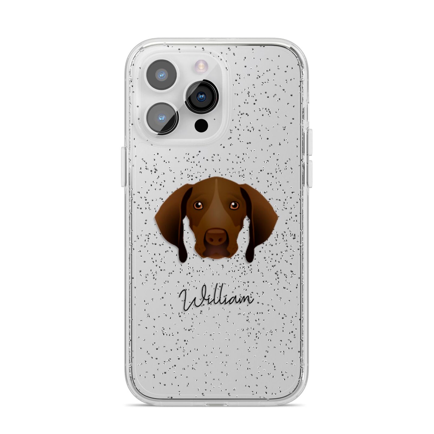 Pointer Personalised iPhone 14 Pro Max Glitter Tough Case Silver