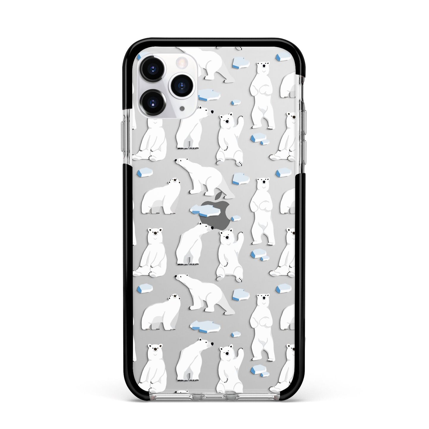 Polar Bear Apple iPhone 11 Pro Max in Silver with Black Impact Case