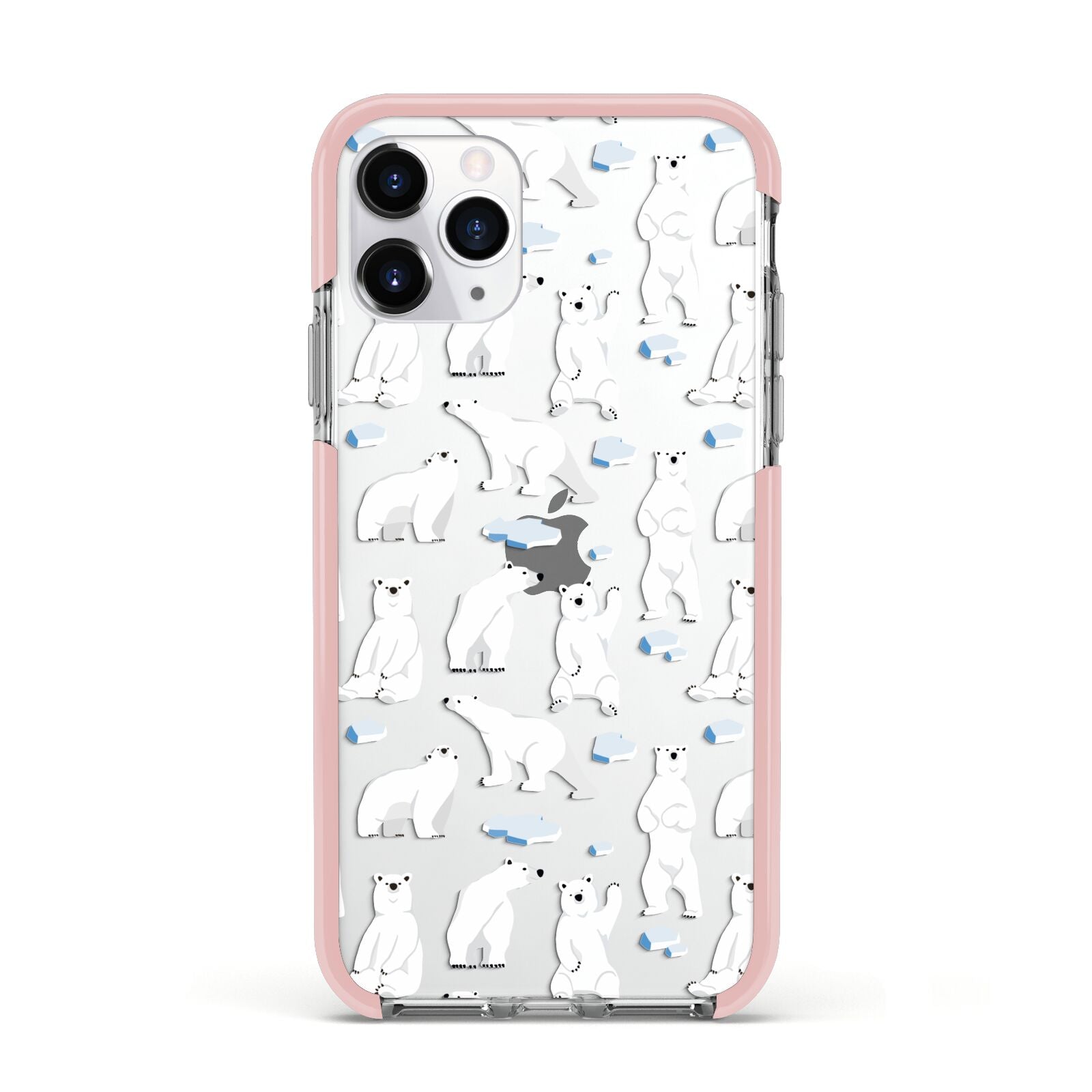 Polar Bear Apple iPhone 11 Pro in Silver with Pink Impact Case