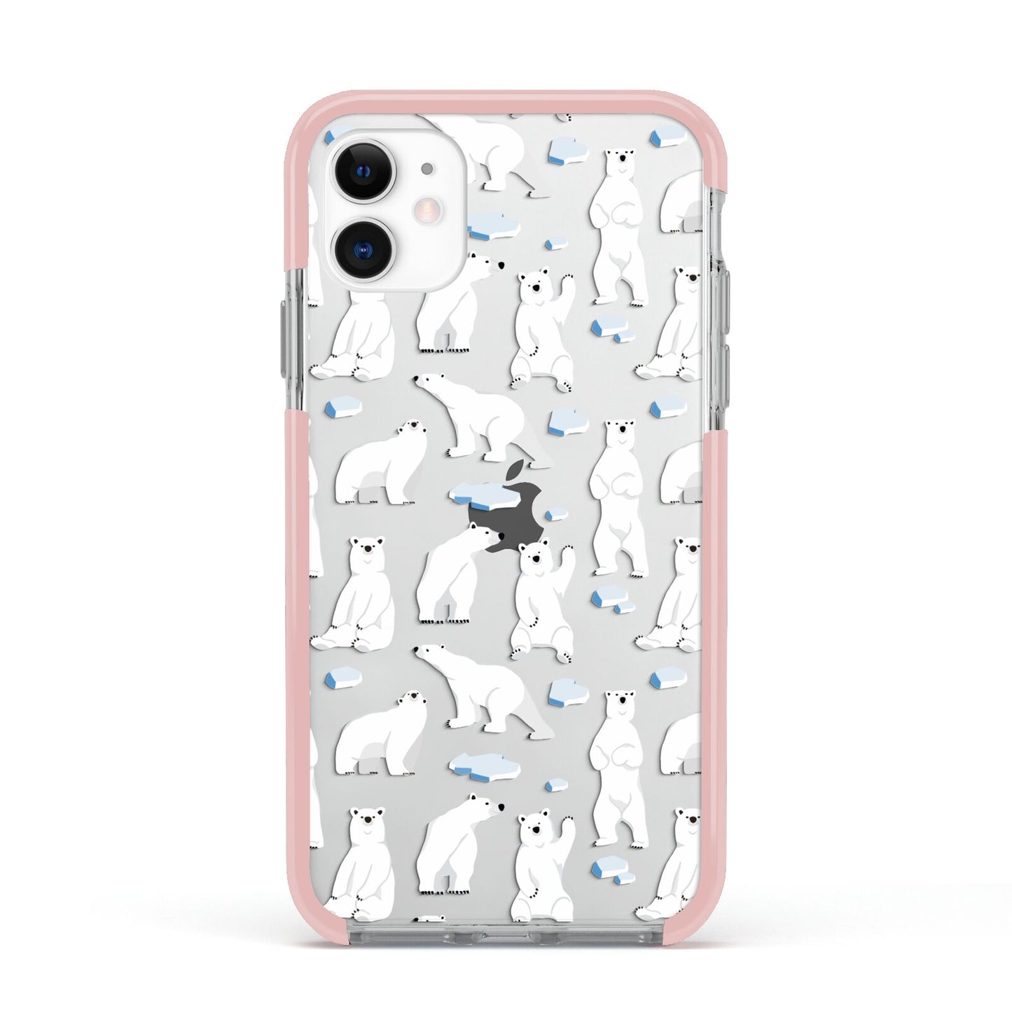 Polar Bear Apple iPhone 11 in White with Pink Impact Case