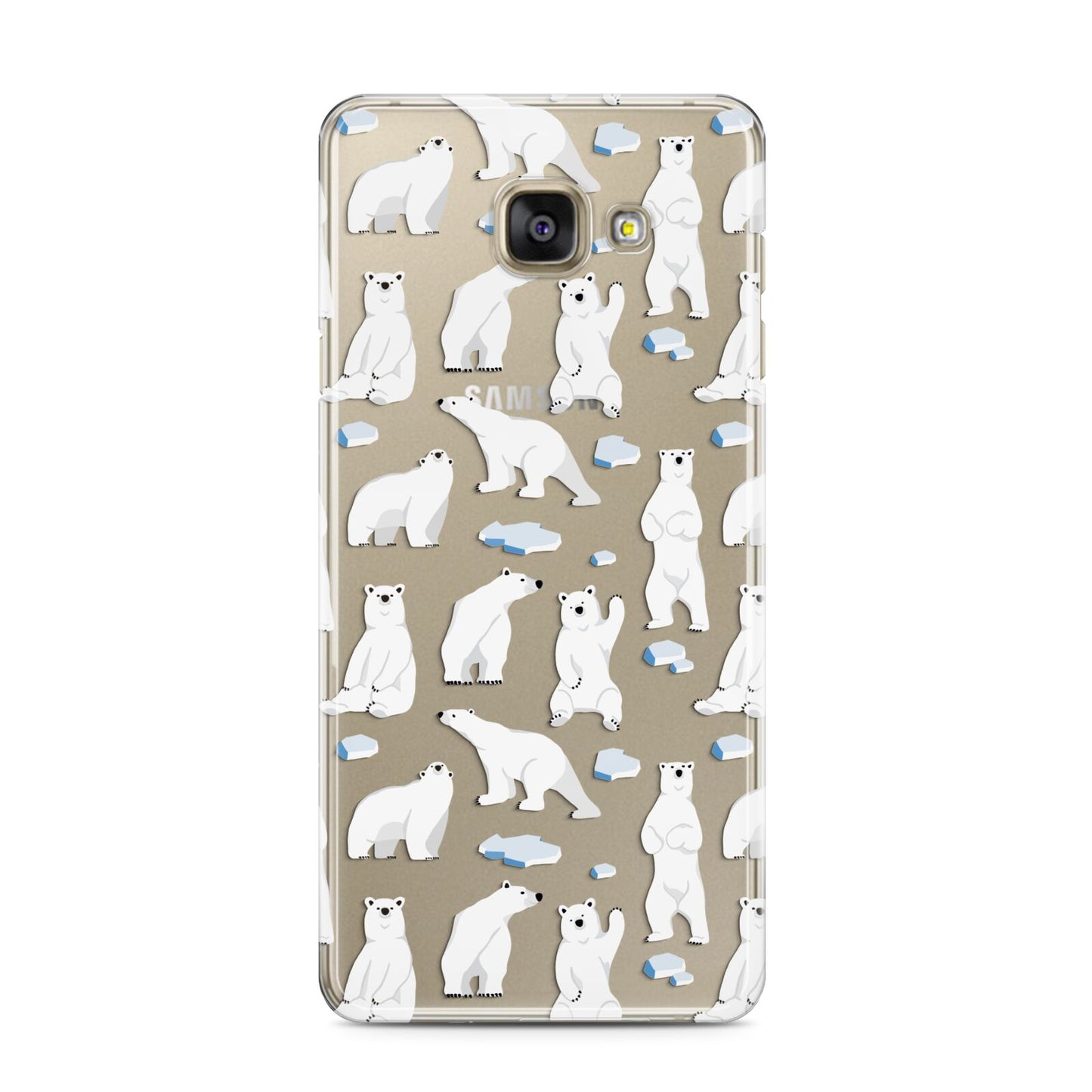 Polar Bear Samsung Galaxy A3 2016 Case on gold phone
