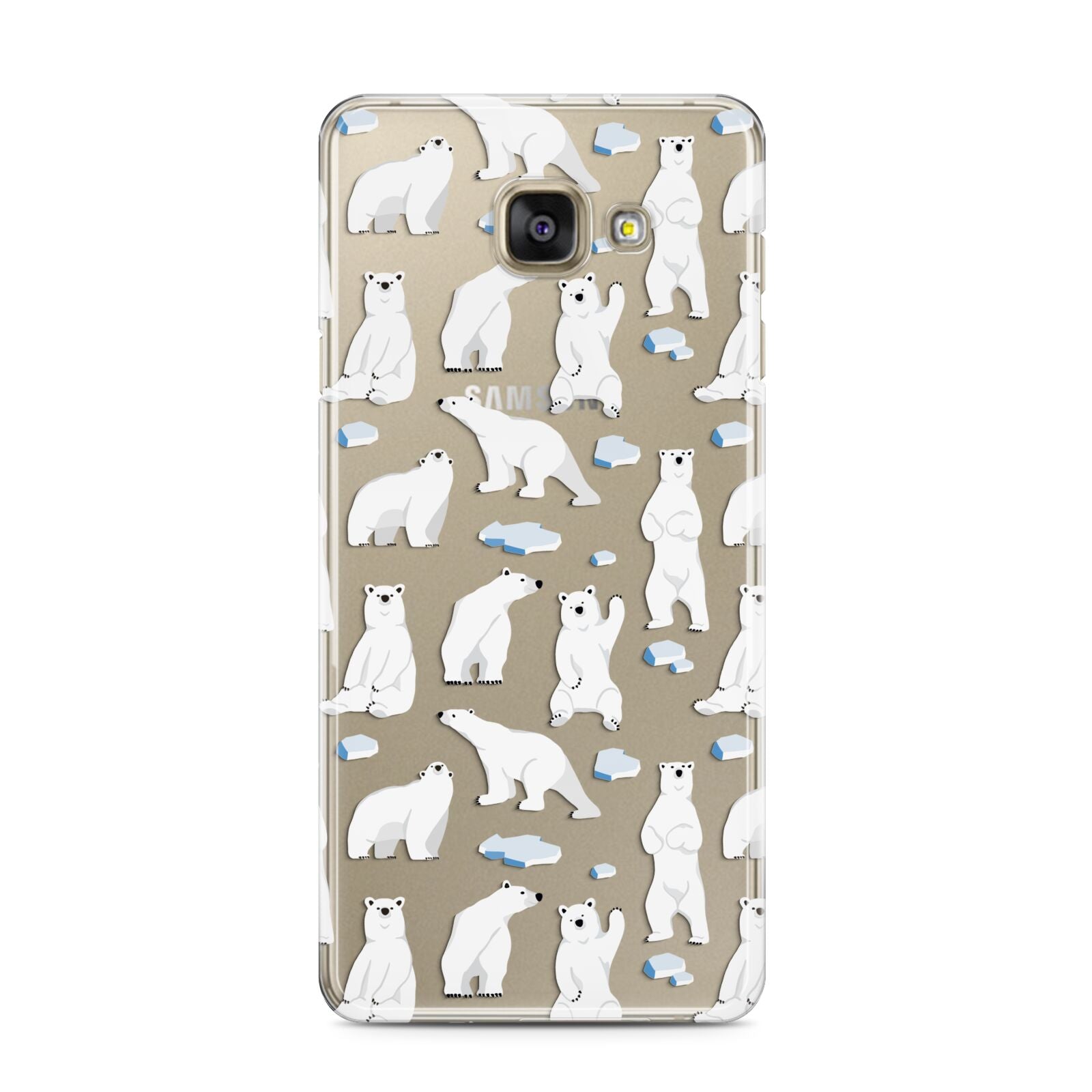 Polar Bear Samsung Galaxy A3 2016 Case on gold phone