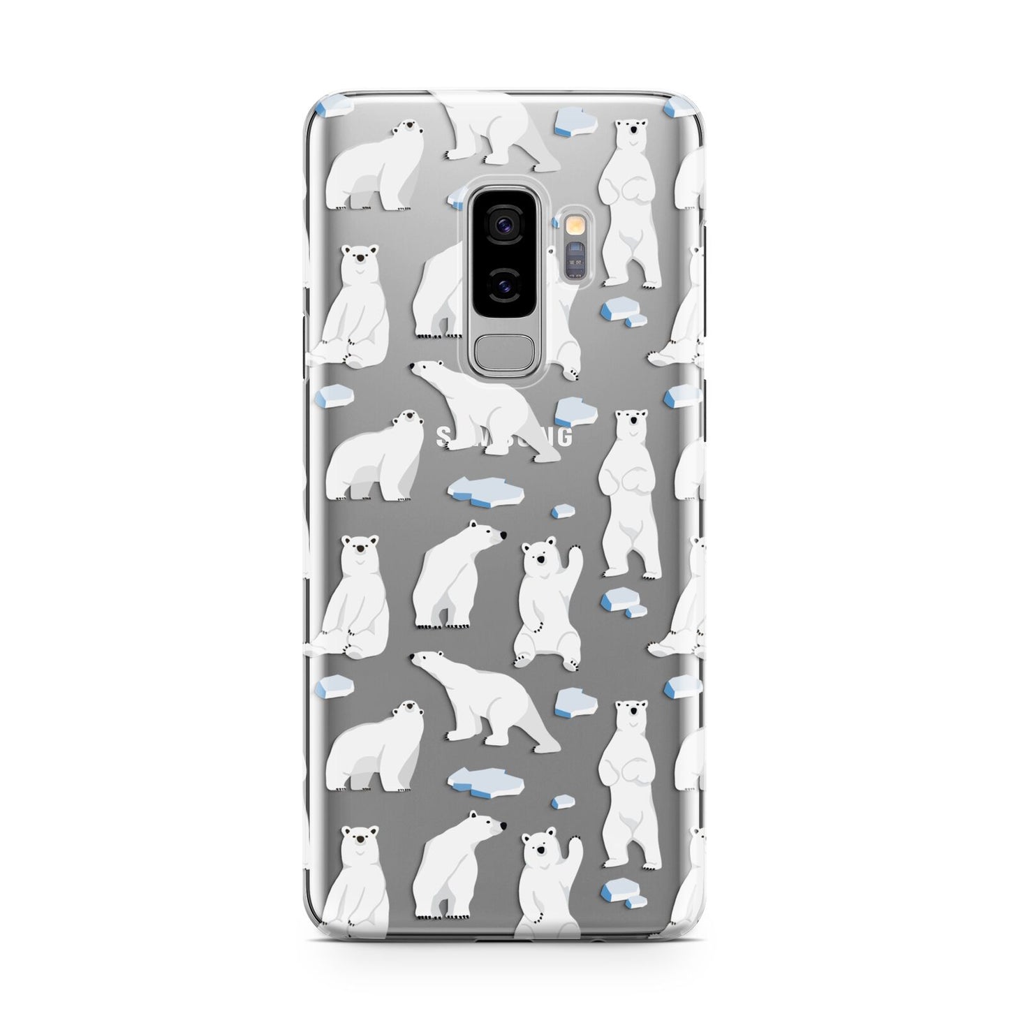 Polar Bear Samsung Galaxy S9 Plus Case on Silver phone