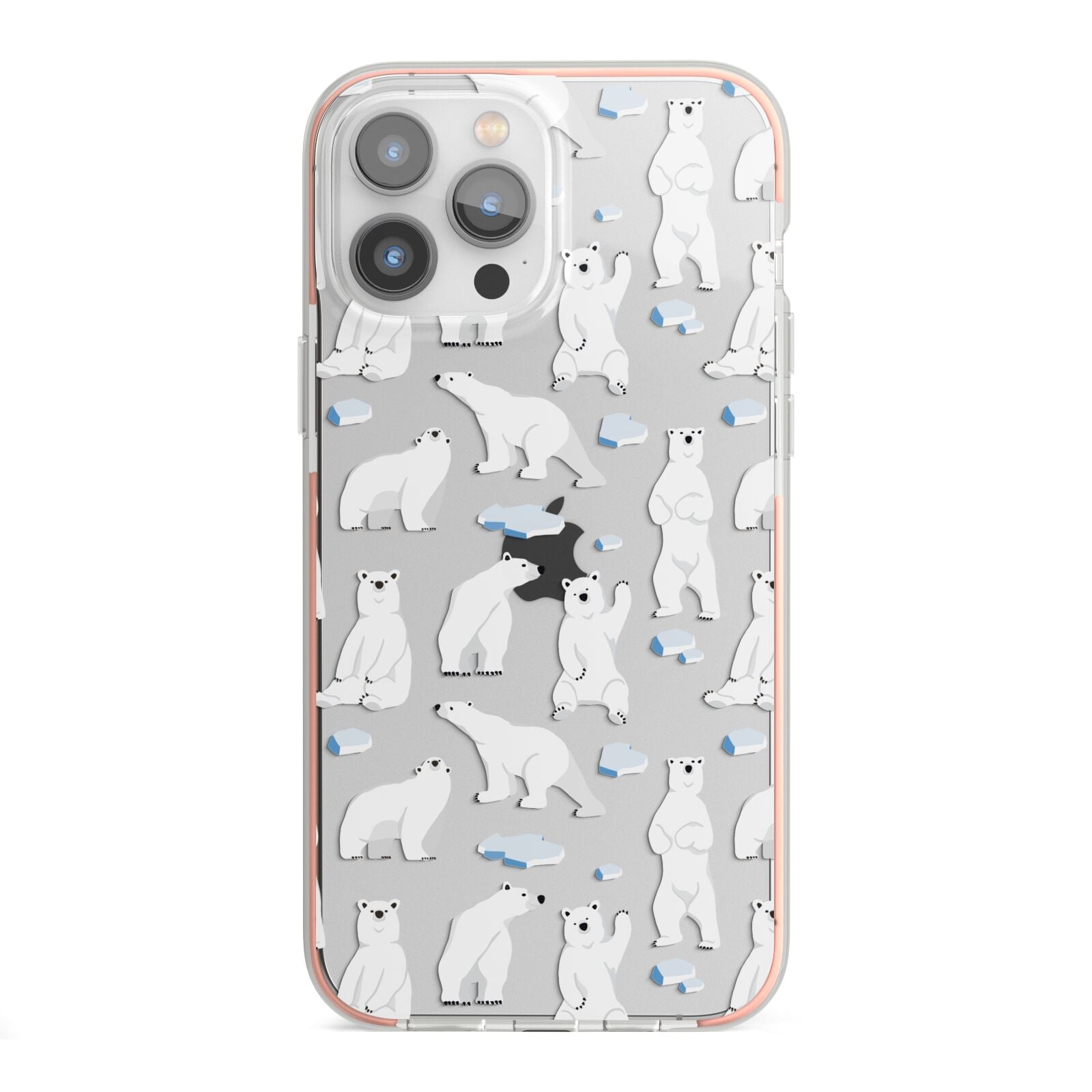 Polar Bear iPhone 13 Pro Max TPU Impact Case with Pink Edges