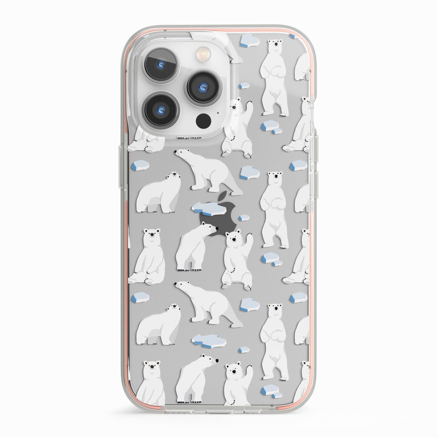 Polar Bear iPhone 13 Pro TPU Impact Case with Pink Edges