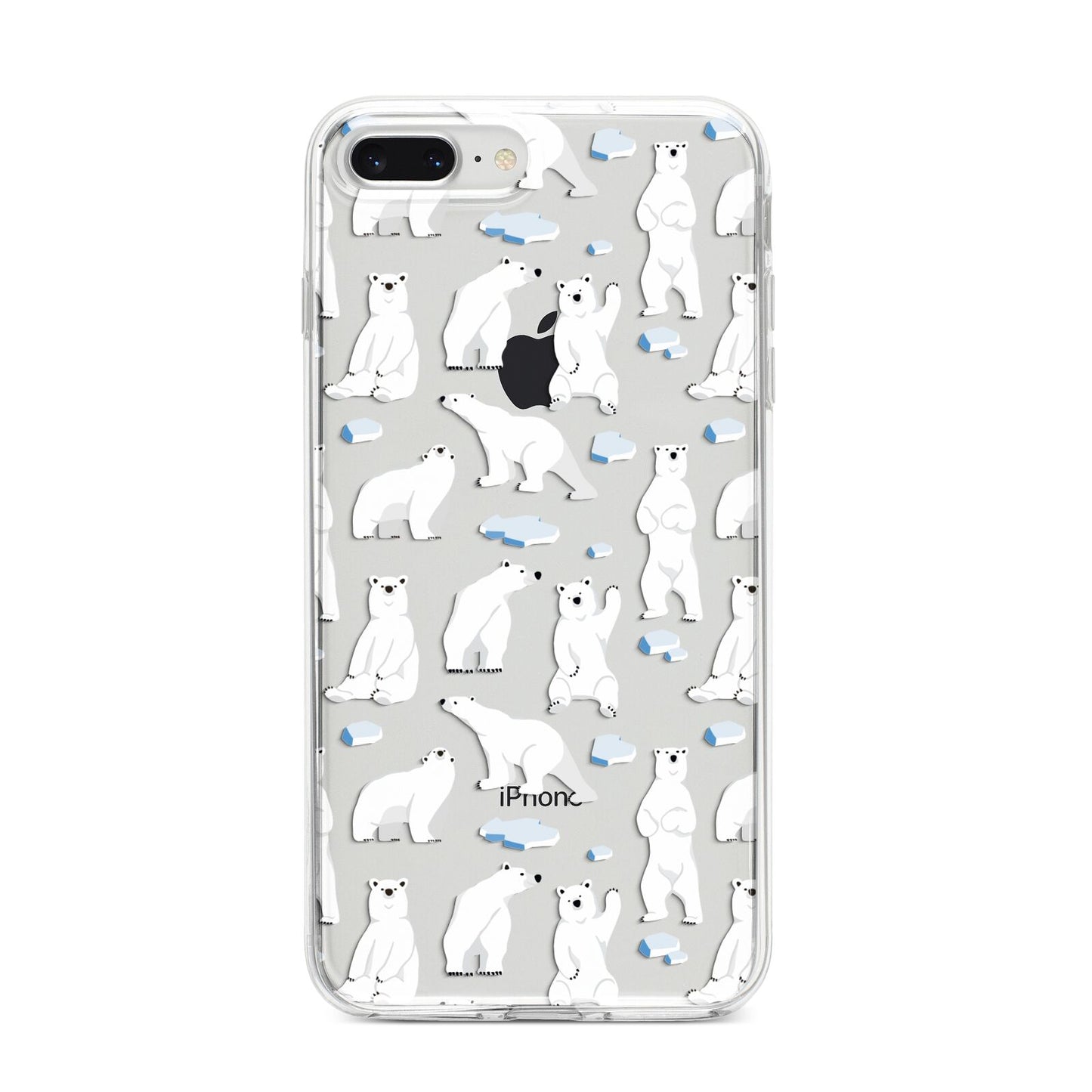 Polar Bear iPhone 8 Plus Bumper Case on Silver iPhone