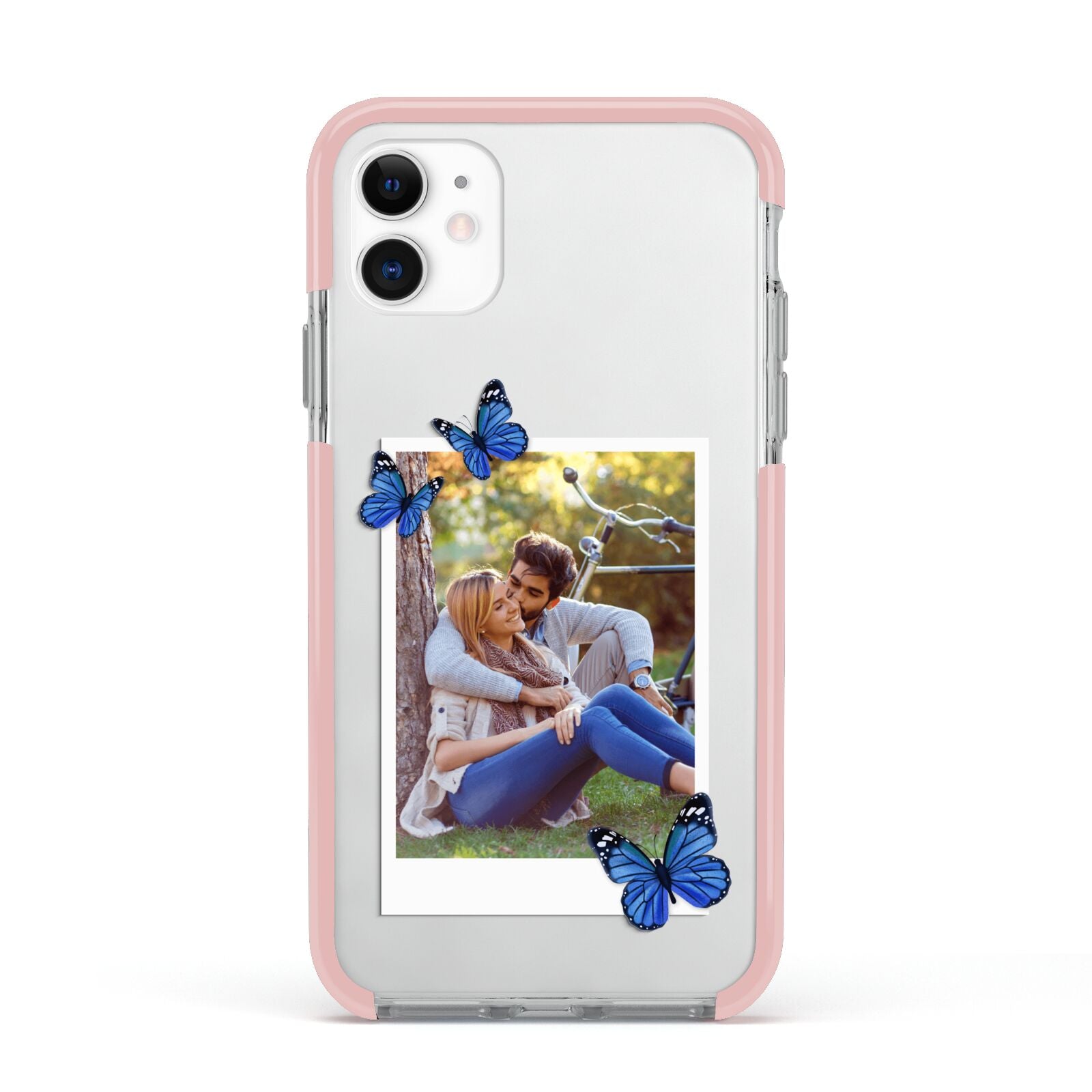 Polaroid Photo Apple iPhone 11 in White with Pink Impact Case
