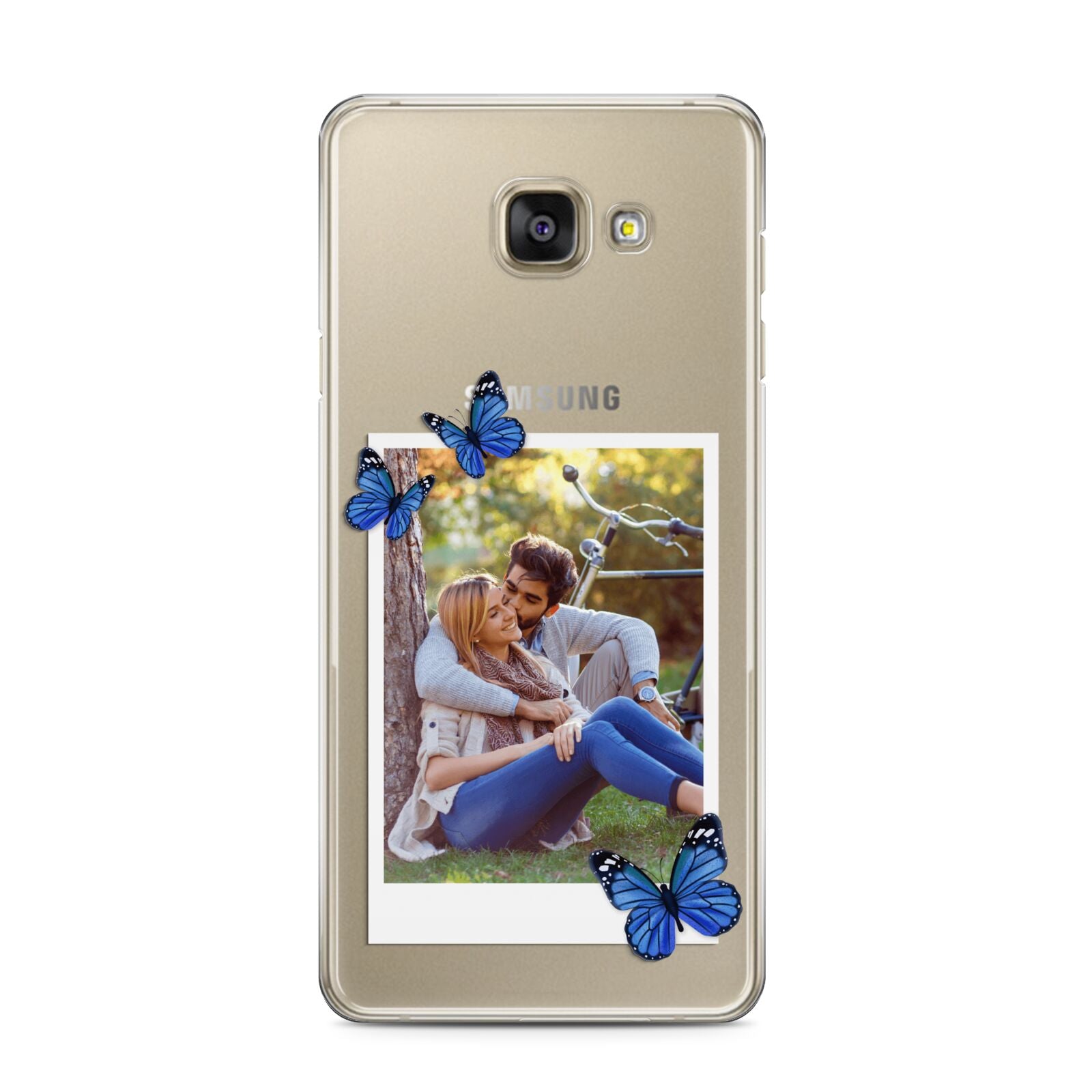 Polaroid Photo Samsung Galaxy A3 2016 Case on gold phone
