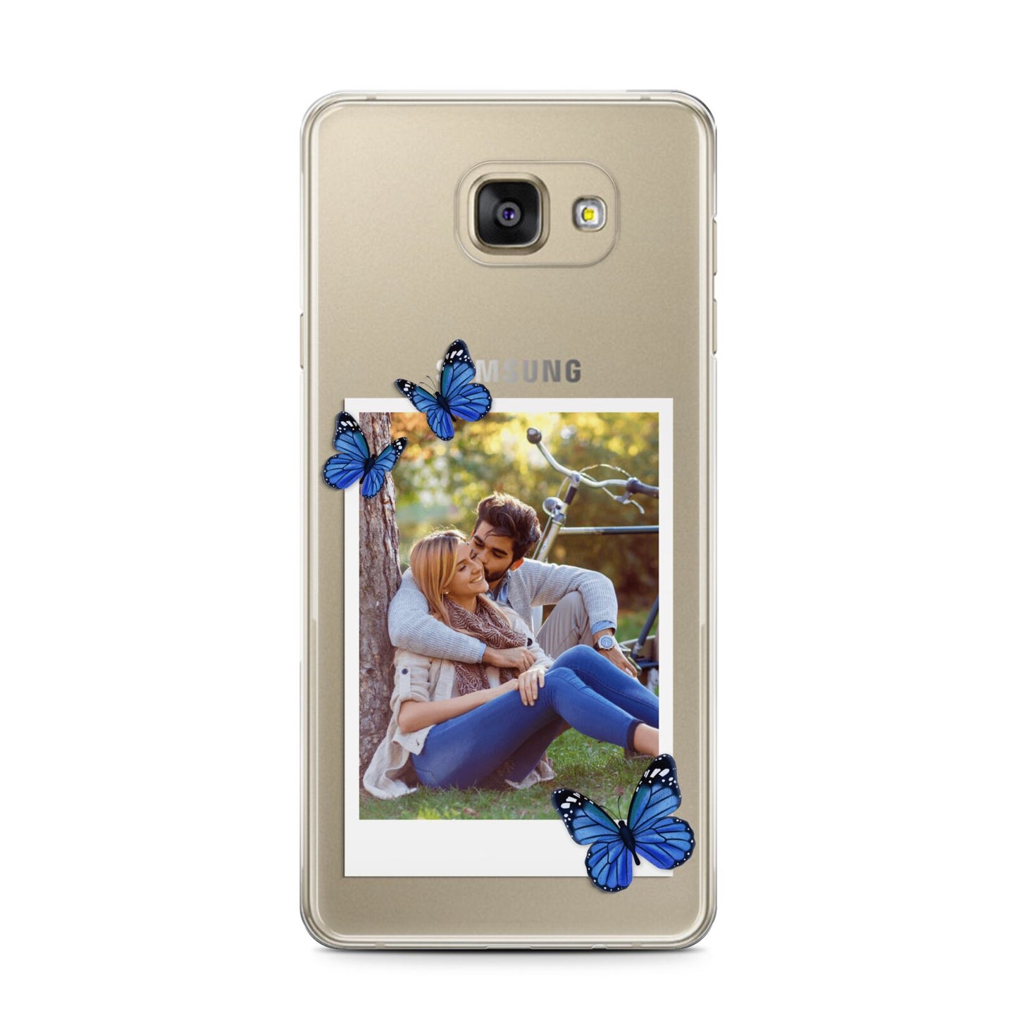 Polaroid Photo Samsung Galaxy A7 2016 Case on gold phone