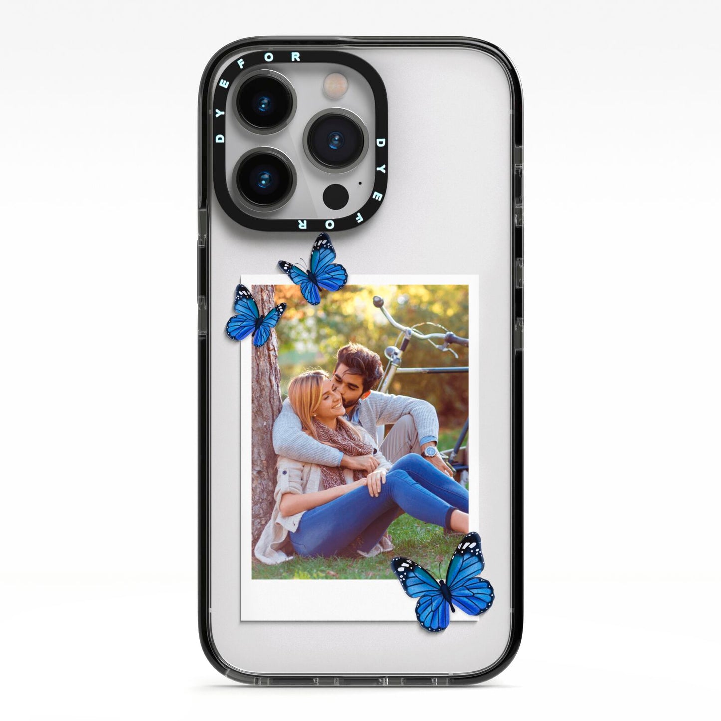 Polaroid Photo iPhone 13 Pro Black Impact Case on Silver phone
