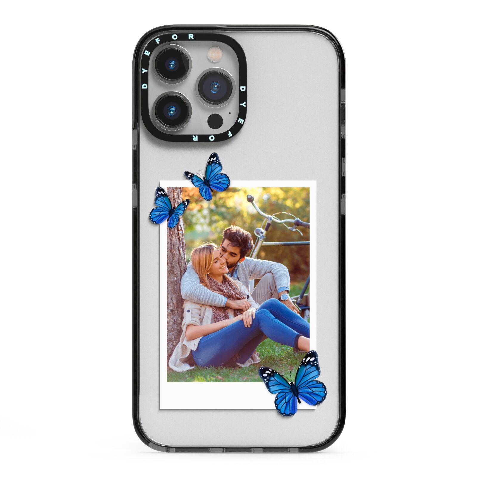 Polaroid Photo iPhone 13 Pro Max Black Impact Case on Silver phone
