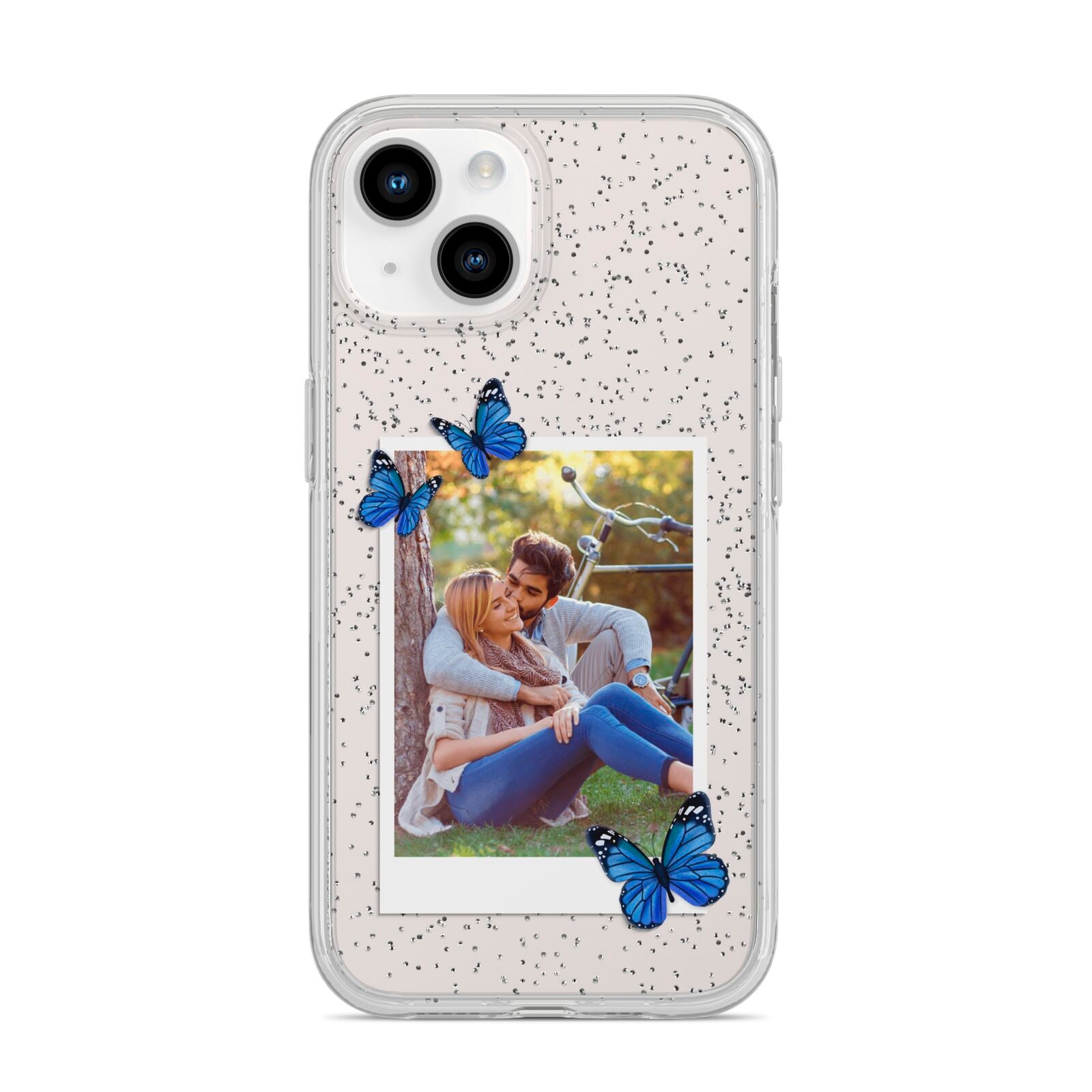 Polaroid Photo iPhone 14 Glitter Tough Case Starlight