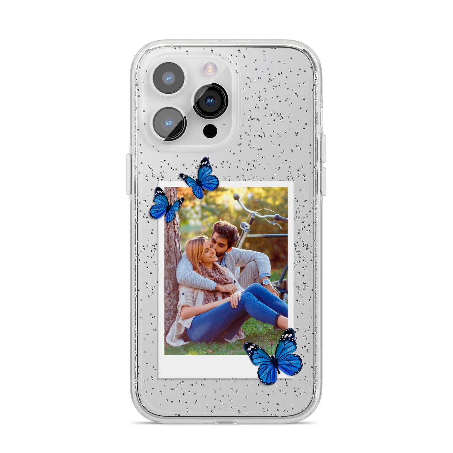 Polaroid Photo iPhone 14 Pro Max Glitter Tough Case Silver