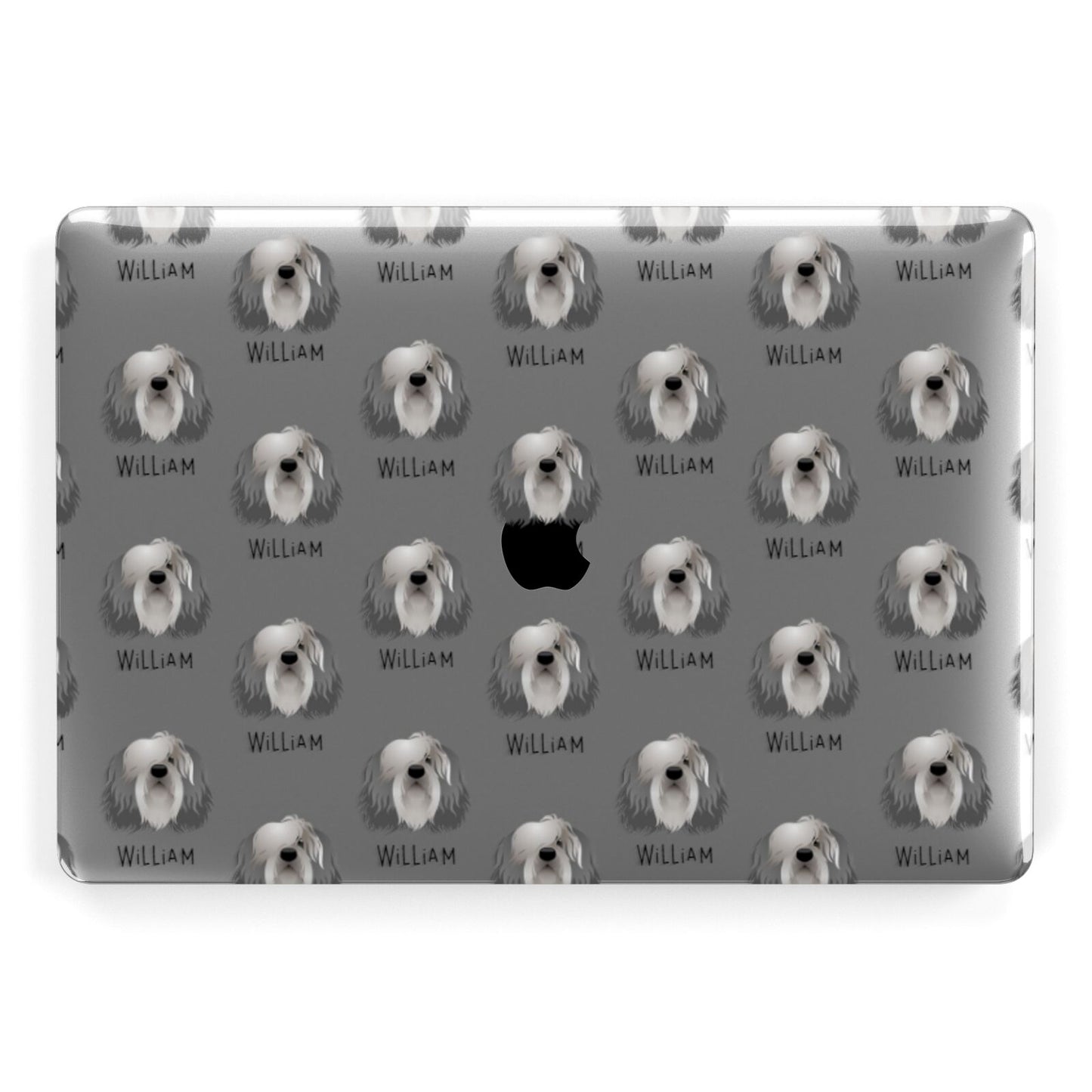 Polish Lowland Sheepdog Icon with Name Apple MacBook Case
