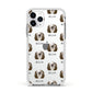 Polish Lowland Sheepdog Icon with Name Apple iPhone 11 Pro in Silver with White Impact Case