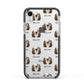Polish Lowland Sheepdog Icon with Name Apple iPhone XR Impact Case Black Edge on Silver Phone