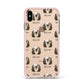 Polish Lowland Sheepdog Icon with Name Apple iPhone Xs Max Impact Case Pink Edge on Gold Phone