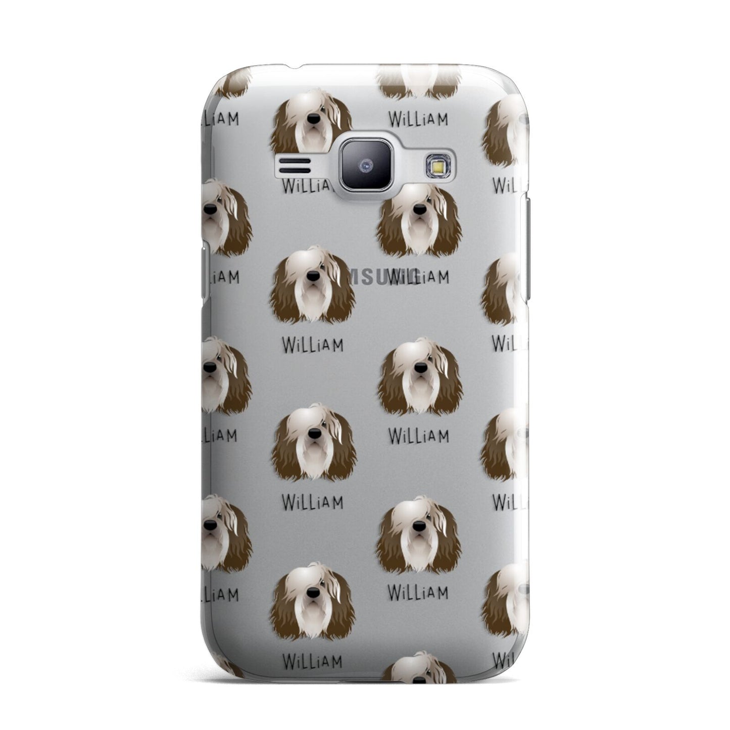 Polish Lowland Sheepdog Icon with Name Samsung Galaxy J1 2015 Case
