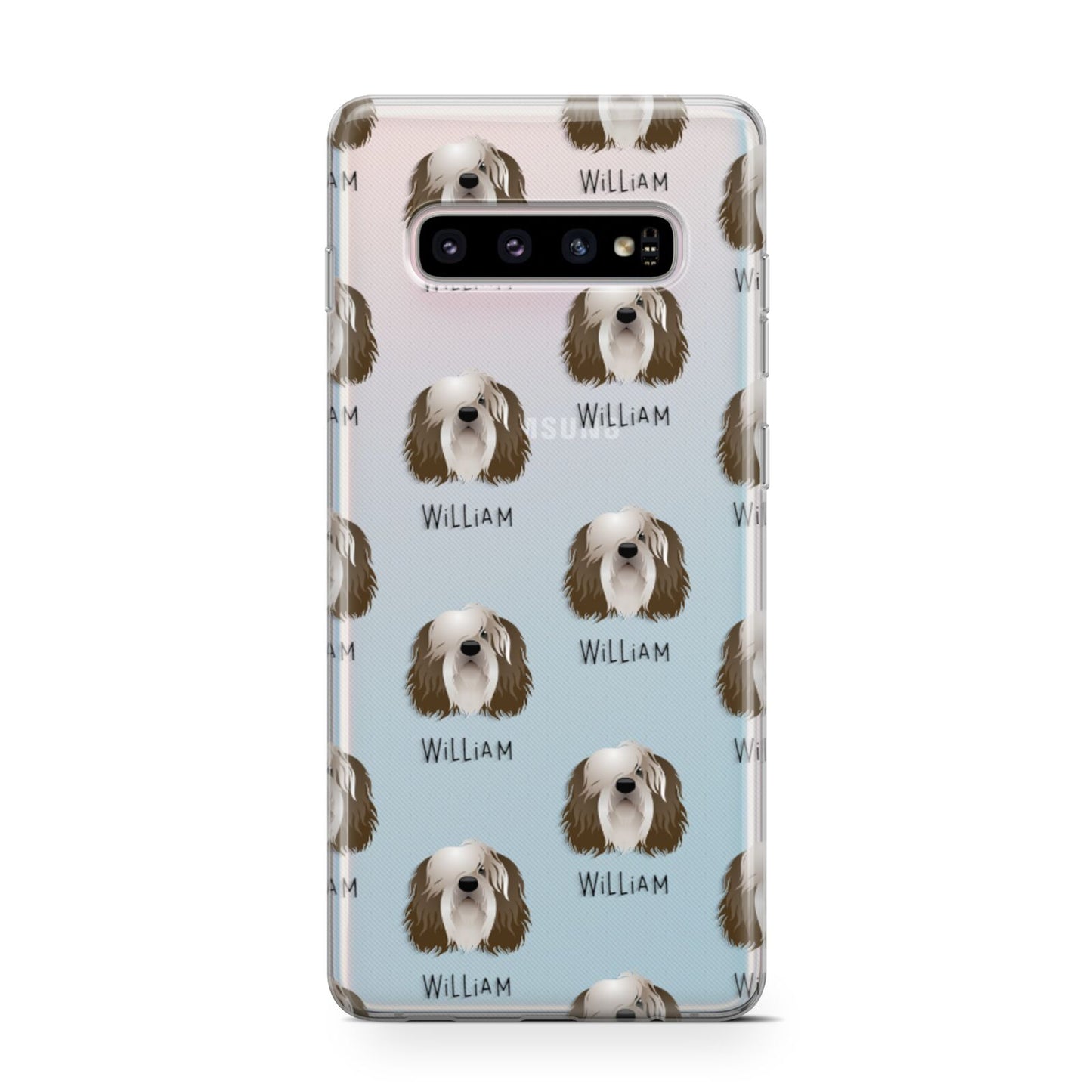 Polish Lowland Sheepdog Icon with Name Samsung Galaxy S10 Case