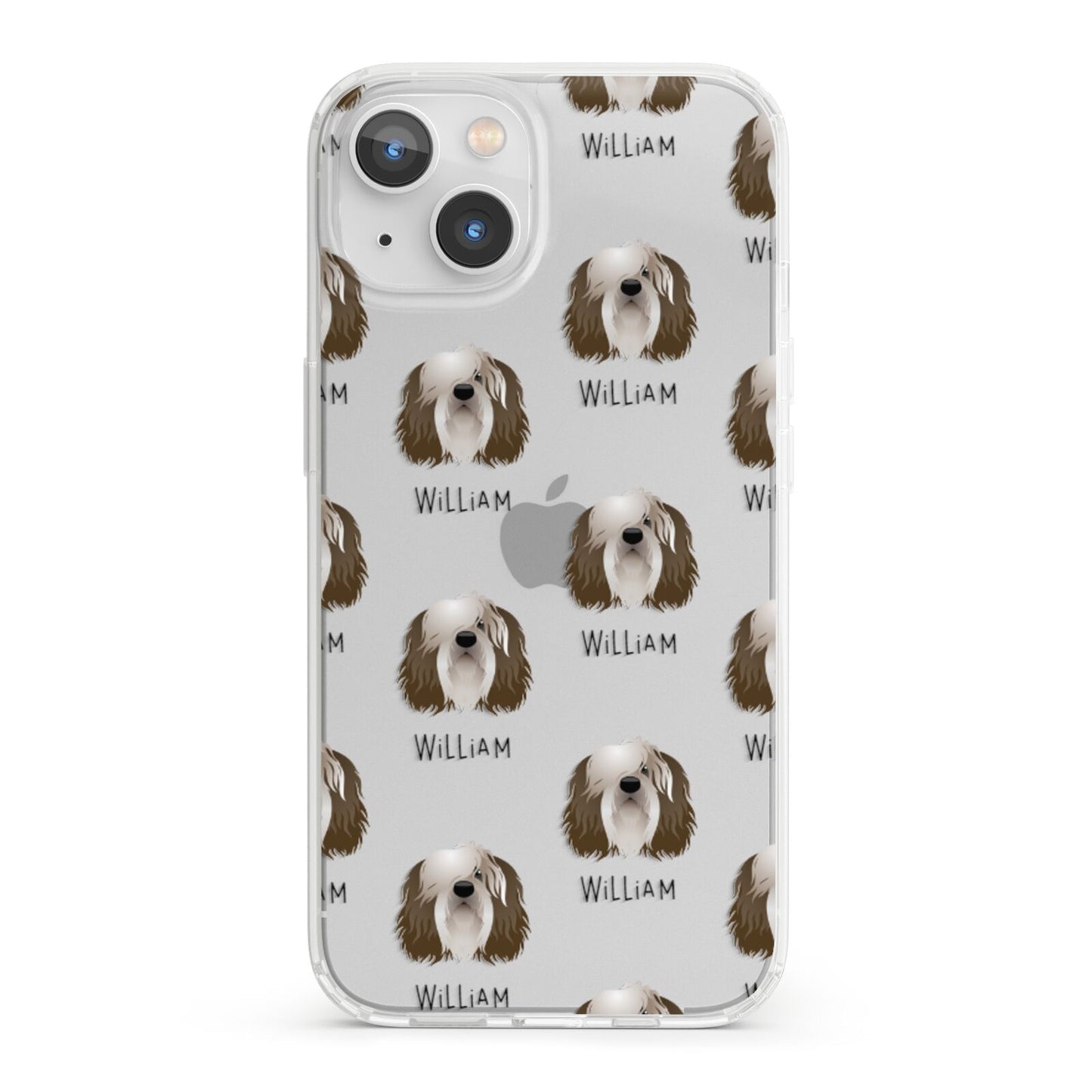 Polish Lowland Sheepdog Icon with Name iPhone 13 Clear Bumper Case