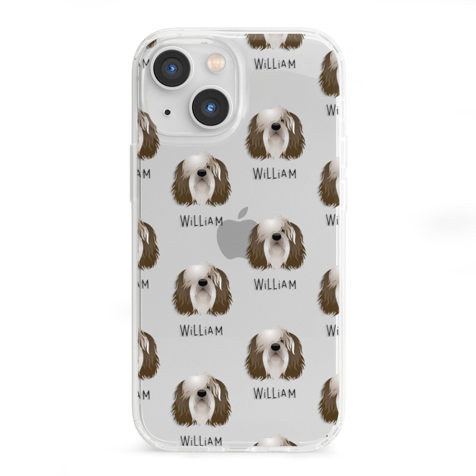 Polish Lowland Sheepdog Icon with Name iPhone 13 Mini Clear Bumper Case