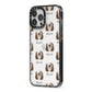 Polish Lowland Sheepdog Icon with Name iPhone 13 Pro Max Black Impact Case Side Angle on Silver phone
